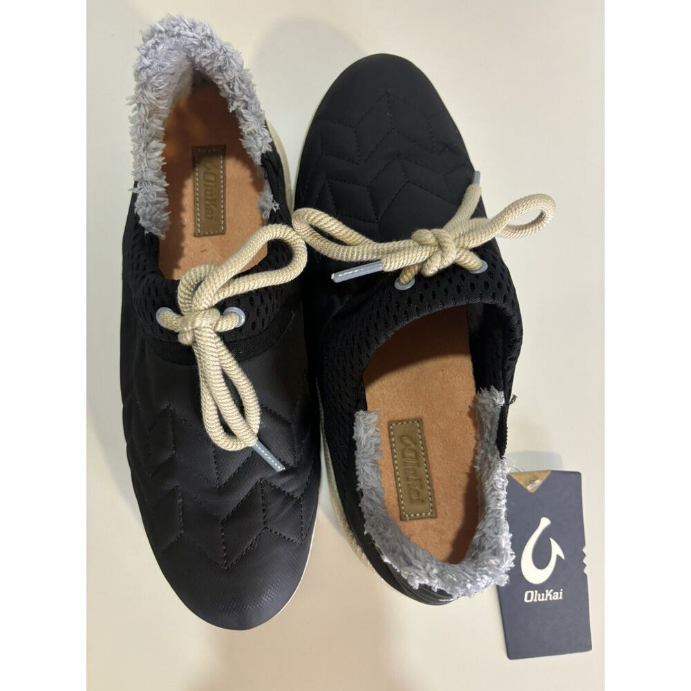 OLUKAI Mahiki Black / Black Slip On Shoes Slipper Women’s Sz 8 NWT Comfort